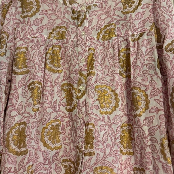 Oliphant Pink and Gold Floral Blouse - Picture 2 of 9